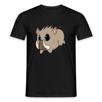 wild boar - Men's T-Shirt - black - Front - AI Model Male 178 light (178cm)