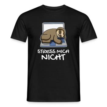Stress mich nicht Faultier Büro lustig Geschenk - Männer T-Shirt - Schwarz - Vorne - AI Model Male 178 light (178cm)