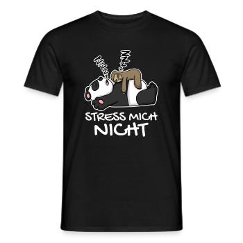 Stress mich nicht Faultier Panda lustig Geschenk - Männer T-Shirt - Schwarz - Vorne - AI Model Male 178 light (178cm)