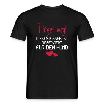 Dieses Kissen ist reserviert für den Hund - Männer T-Shirt - Schwarz - Vorne - AI Model Male 178 light (178cm)