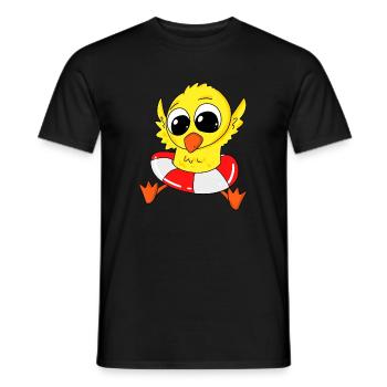Duck Sea Swimming Outdoor Pool Indoor Pool Beach - Men's T-Shirt - black - Front - AI Model Male 178 light (178cm)