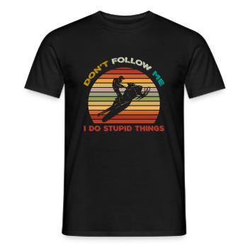 Snowmobile Snowmobiling - Men's T-Shirt - black - Front - AI Model Male 178 light (178cm)
