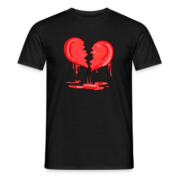 Broken heart - Men's T-Shirt - black - Front - AI Model Male 178 light (178cm)