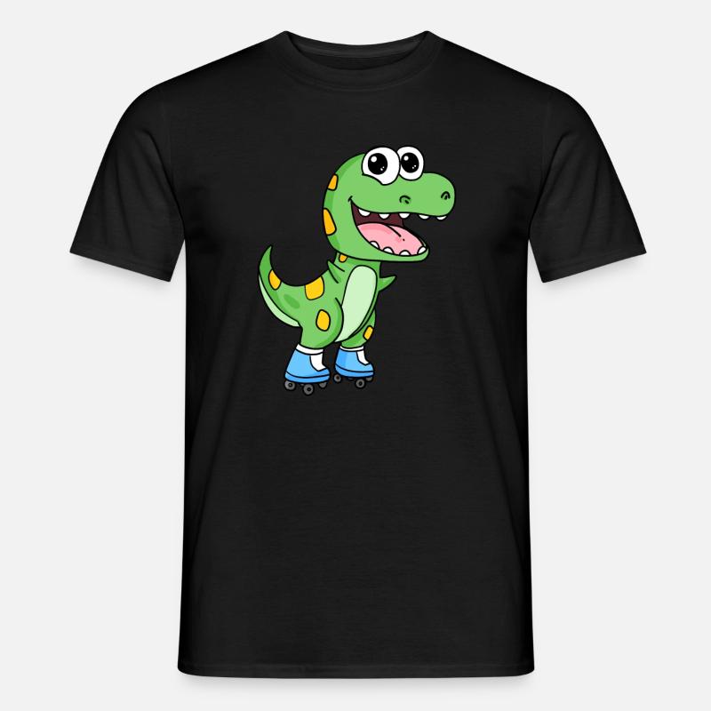 Inline Skating Rollschuhe Dinosaurier - Männer T-Shirt - Schwarz