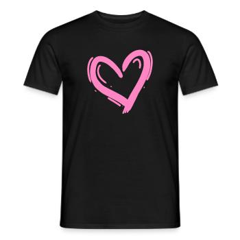 Herz Design Liebe Rosa - Männer T-Shirt - Schwarz - Vorne - AI Model Male 178 light (178cm)