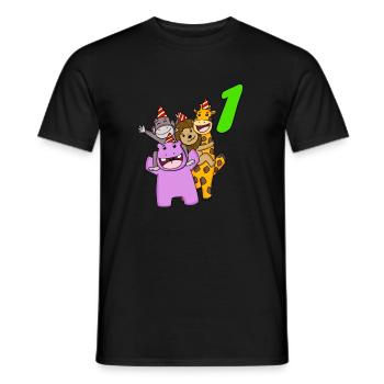 1er anniversaire t-shirt de la jungle - T-shirt homme - noir - Devant - AI Model Male 178 light (178cm)