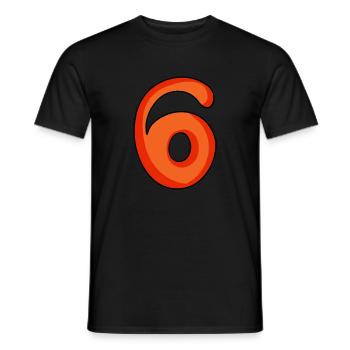Ziffer 6 Zahl Nummer Sechs - Männer T-Shirt - Schwarz - Vorne - AI Model Male 178 light (178cm)