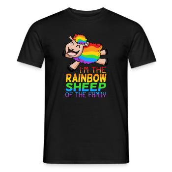 LGBT Schaf niedlich - Männer T-Shirt - Schwarz - Vorne - AI Model Male 178 light (178cm)