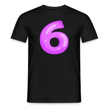 6 Lila - T-shirt homme - noir - Devant - AI Model Male 178 light (178cm)