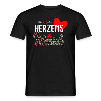 Herzensmensch Danke Sagen Geschenk Freund Freundin - Männer T-Shirt - Schwarz - Vorne - AI Model Male 178 light (178cm)