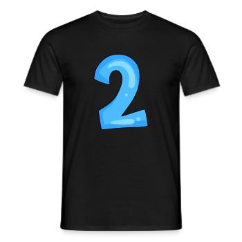 2 blau - Männer T-Shirt - Schwarz - Vorne - AI Model Male 178 light (178cm)