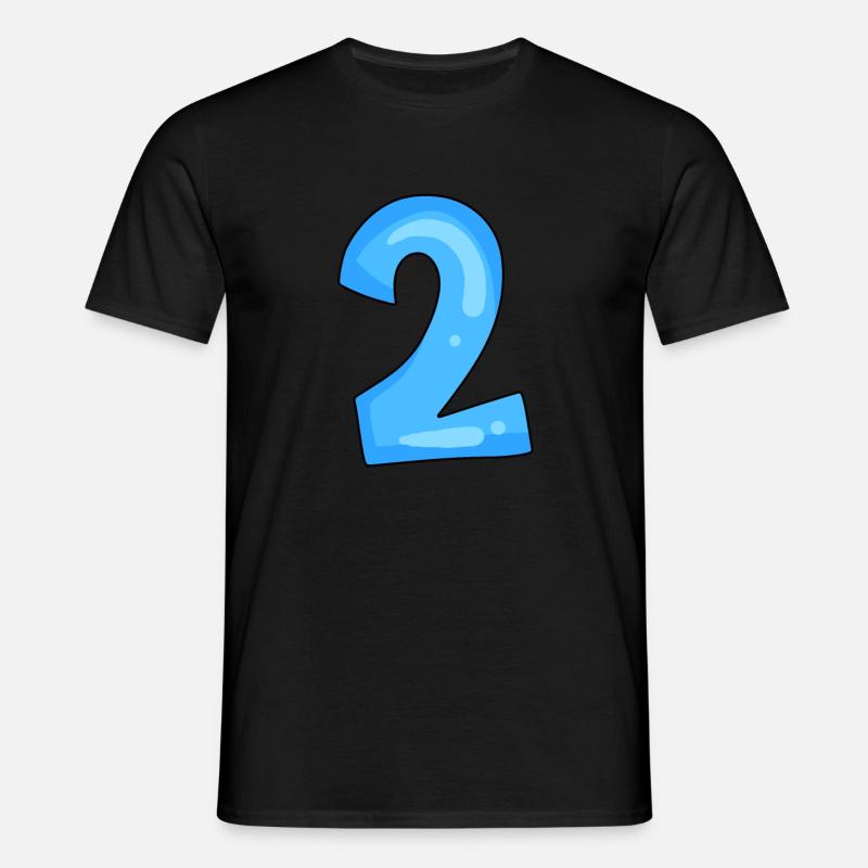 2 blå - T-shirt til herrer - sort