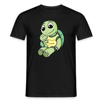 Turtle Family - Turtle with Baby - Men's T-Shirt - black - Front - AI Model Male 178 light (178cm)