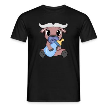 Bébé Jeune Buffle - T-shirt homme - noir - Devant - AI Model Male 178 light (178cm)