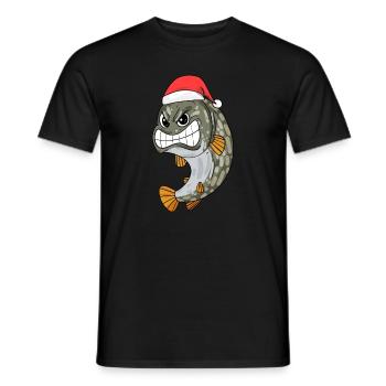 Pike Fish Christmas - Men's T-Shirt - black - Front - AI Model Male 178 light (178cm)