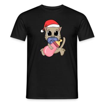 Baby Cat Christmas - Men's T-Shirt - black - Front - AI Model Male 178 light (178cm)