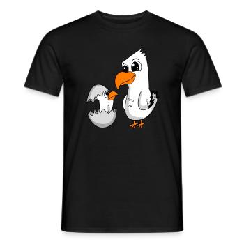 Seagull with baby Seagull - Men's T-Shirt - black - Front - AI Model Male 178 light (178cm)