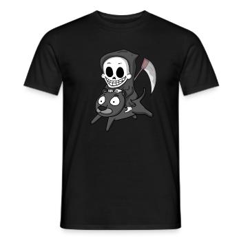 Grim Reaper and Black Panther - Men's T-Shirt - black - Front - AI Model Male 178 light (178cm)
