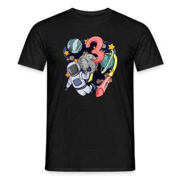 3 anniversaire garçon - 3 ans - J’ai 3 ans - T-shirt homme - noir - Devant - AI Model Male 178 light (178cm)