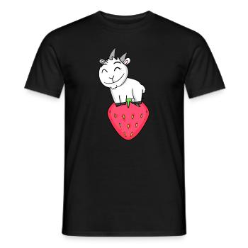 Bock à la fraise - chèvre chèvre - T-shirt homme - noir - Devant - AI Model Male 178 light (178cm)