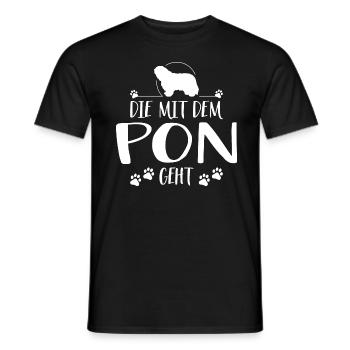 DIE MIT PON GEHT Hundespruch Hunde Hund - Männer T-Shirt - Schwarz - Vorne - AI Model Male 178 light (178cm)