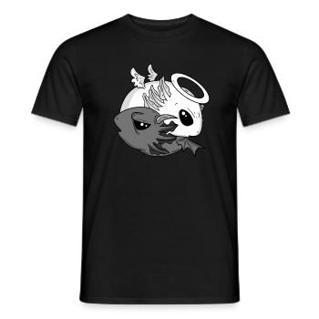 Yin Yang Axolotl Engel Teufel - Männer T-Shirt - Schwarz - Vorne - AI Model Male 178 light (178cm)