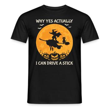 Sorcière chat d’Halloween - T-shirt homme - noir - Devant - AI Model Male 178 light (178cm)