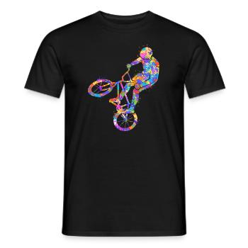 BMX Bike Rider coloré Cycliste BMX - T-shirt homme - noir - Devant - AI Model Male 178 light (178cm)