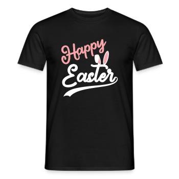 Happy Easter - Osterhase Hasenohren - Männer T-Shirt - Schwarz - Vorne - AI Model Male 178 light (178cm)