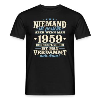 Jahrgang 1959 geboren Geburtstag Geburtstagsspruch - Männer T-Shirt - Schwarz - Vorne - AI Model Male 178 light (178cm)