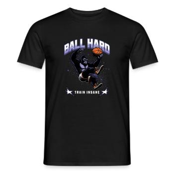 Ball Hard - Train insane basketball gorilla - Männer T-Shirt - Schwarz - Vorne - AI Model Male 178 light (178cm)