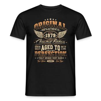 Original 1979 Vintage Born Cadeau d’anniversaire - T-shirt homme - noir - Devant - AI Model Male 178 light (178cm)