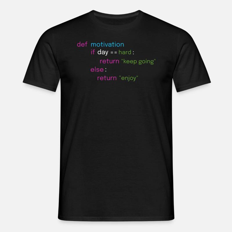 Motivierendes Coding Design - Männer T-Shirt - Schwarz