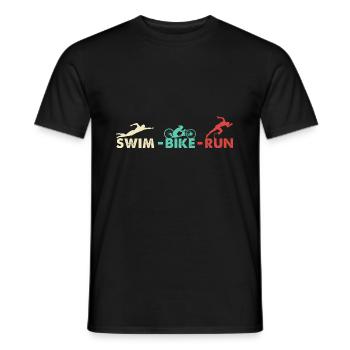 Athlètes de triathlon paratriathlon handicapés - T-shirt homme - noir - Devant - AI Model Male 178 light (178cm)