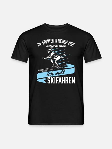 Ich soll Skifahren - Männer T-Shirt - Schwarz