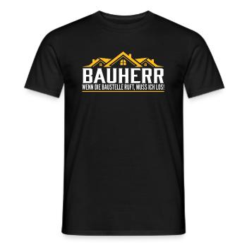 Bauherr wenn die Baustelle ruft - Männer T-Shirt - Schwarz - Vorne - AI Model Male 178 light (178cm)