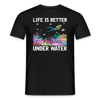 Diving Adventure Divers Sea Ocean - Men's T-Shirt - black - Front - AI Model Male 178 light (178cm)