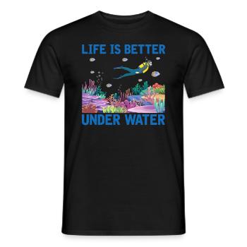 Diving Adventure Divers Sea Ocean - Men's T-Shirt - black - Front - AI Model Male 178 light (178cm)