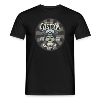 American Custom Motorcycles mit Strahlen - Männer T-Shirt - Schwarz - Vorne - AI Model Male 178 light (178cm)