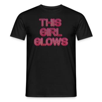 80's This Girl Glows Retro Neon Party - T-shirt homme - noir - Devant - AI Model Male 178 light (178cm)