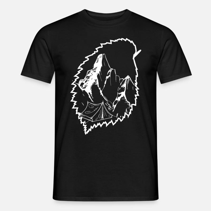 Berg - Campingzelt - (11) - Männer T-Shirt - Schwarz