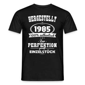 40ème Anniversaire - Fabriqué en 1985 - Pièce unique - T-shirt homme - noir - Devant - AI Model Male 178 light (178cm)