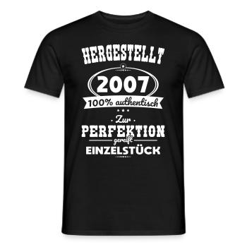18th Birthday - Made in 2007 - Unique Piece - Men's T-Shirt - black - Front - AI Model Male 178 light (178cm)