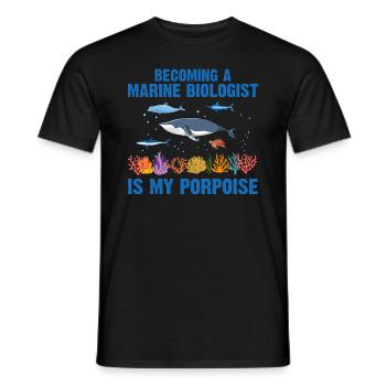 Whale Ocean Sea Marine Biologist Marine Biology - Men's T-Shirt - black - Front - AI Model Male 178 light (178cm)