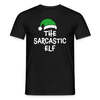 L’elfe sarcastique - T-shirt homme - noir - Devant - AI Model Male 178 light (178cm)