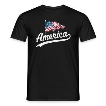 Amerika Flagge - Männer T-Shirt - Schwarz - Vorne - AI Model Male 178 light (178cm)