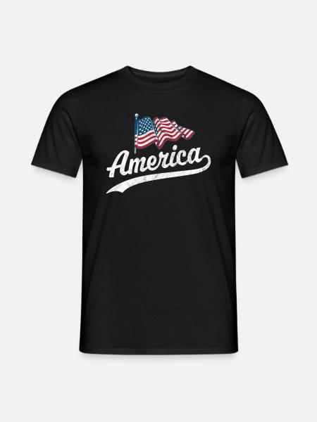 America Flag - Men's T-Shirt - black