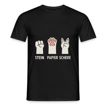 Stein Papier Schere Katzen Pfoten - Männer T-Shirt - Schwarz - Vorne - AI Model Male 178 light (178cm)