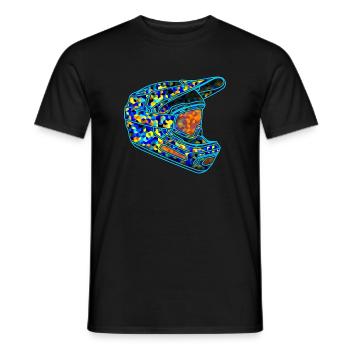 Helm Mountainbike - Männer T-Shirt - Schwarz - Vorne - AI Model Male 178 light (178cm)