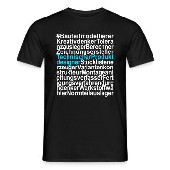 Technischer Produktdesigner Zeichner - Männer T-Shirt - Schwarz - Vorne - AI Model Male 178 light (178cm)